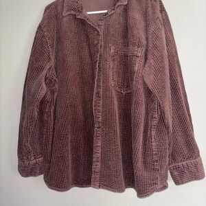 Divided Textured Mauve Top